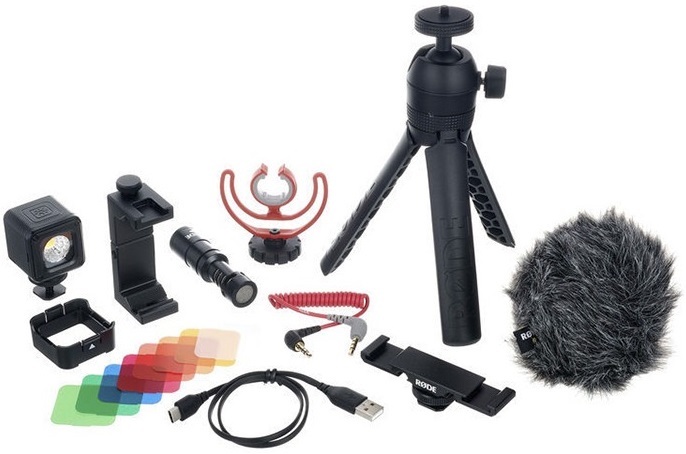 Фото Комплект RODE Vlogger Kit Universal ORANGE c оранжевой меховой ветрозащитой