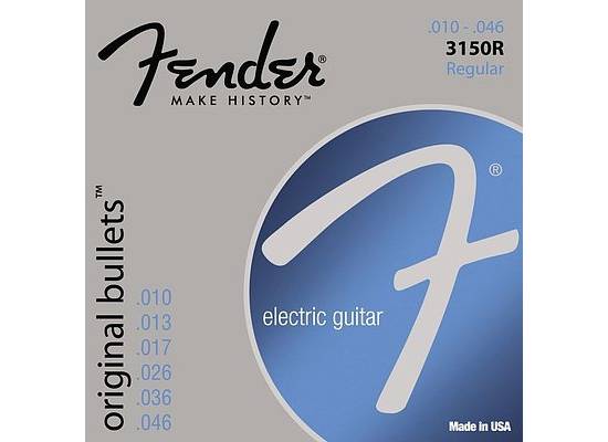 Фото Струны для электрогитары FENDER STRINGS NEW ORIGINAL BULLET 3150R PURE NICKEL BULLET END 10-46