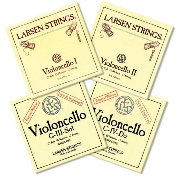 Фото Комплект струн для виолончели LARSEN Cello Strings Medium (A/D soloists+G/C Magnacore) 
