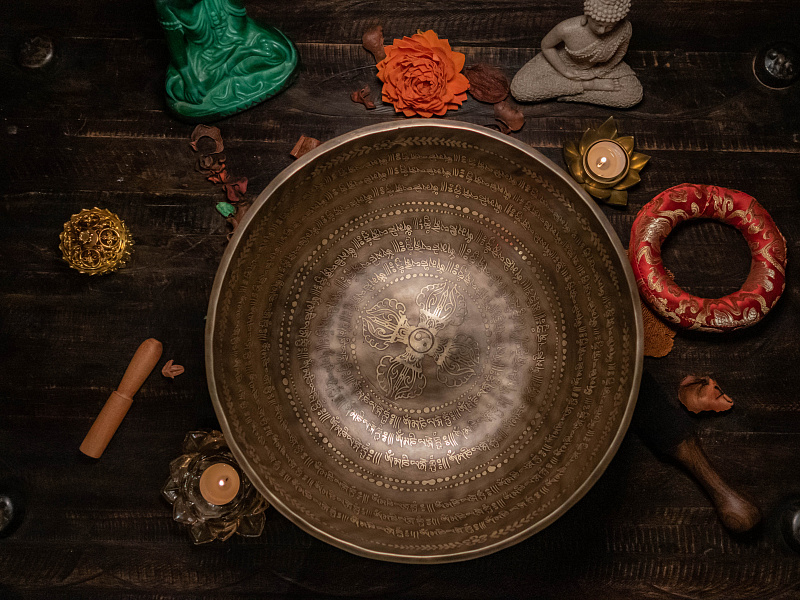 Фото Поющая чаша кованная Ething Carving - SBEC 35 