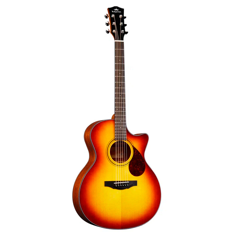 Фото Электроакустическая гитара KEPMA F0E-GA Top Gloss Cherry Sunburst