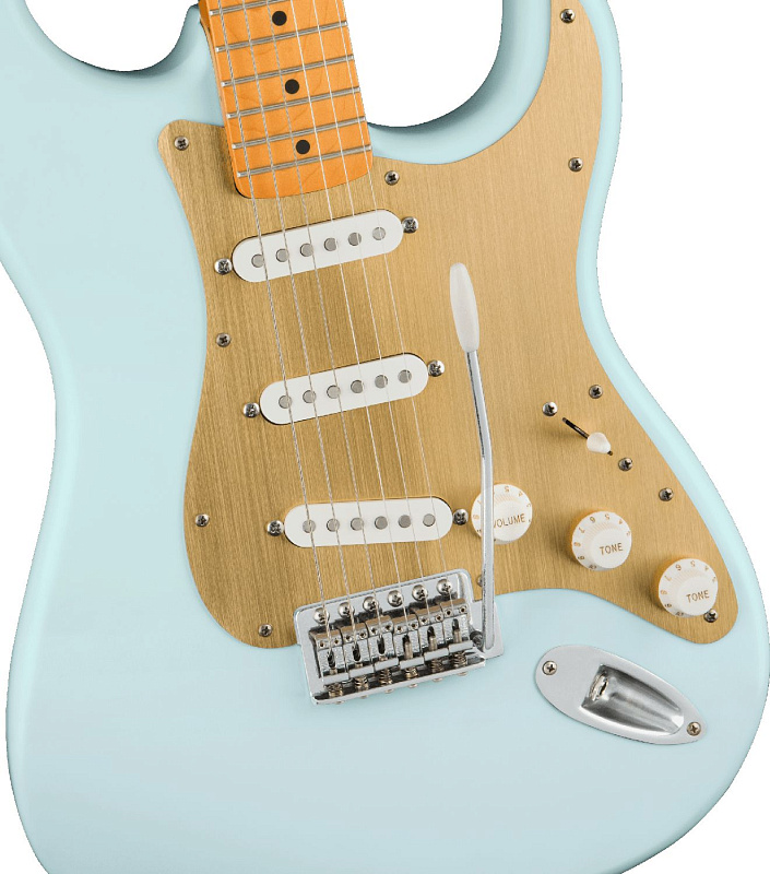 Фото Электрогитара FENDER SQUIER 40th Anniversary Stratocaster MN Aged Hardware Satin Sonic Blue