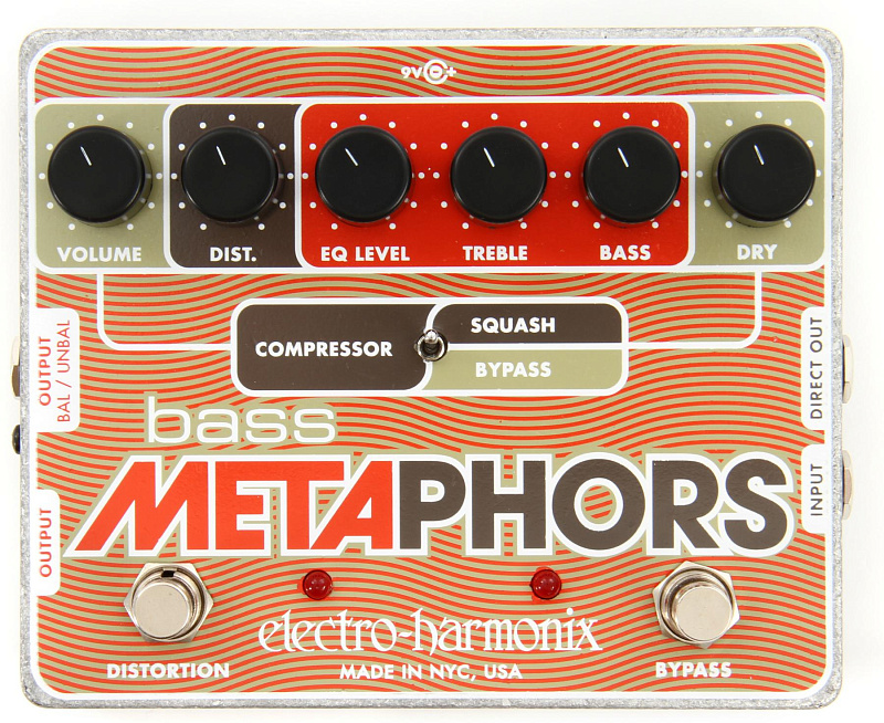 Фото Electro-Harmonix Bass Metaphors Преамп для бас гитары Distortion