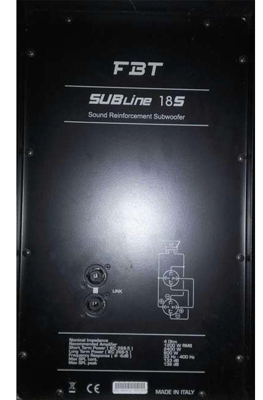 Фото FBT SUBLINE18S