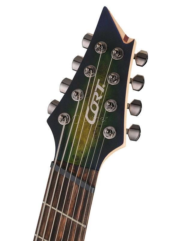 Фото KX508MS-II-MBB KX Series Электрогитара мультимензурная 8-струнная, зеленая, Cort