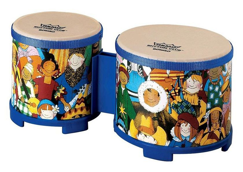Фото Remo RH-5600-00 Rhythm Club Bongos детские бонги 5"/ 6"х4,5", цвет Rhythm Kids Graphics