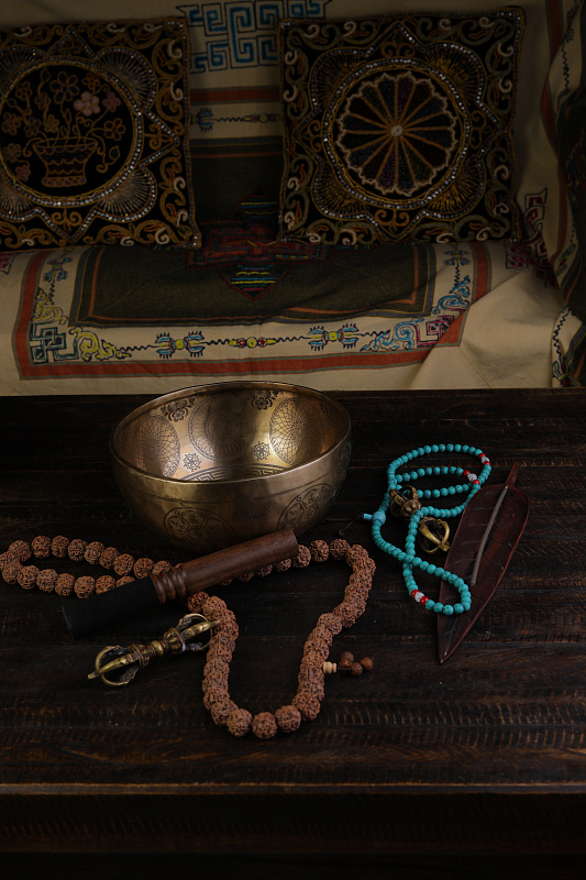 Фото Кованная поющая чаша Lingom Full Carving SBLN-FC