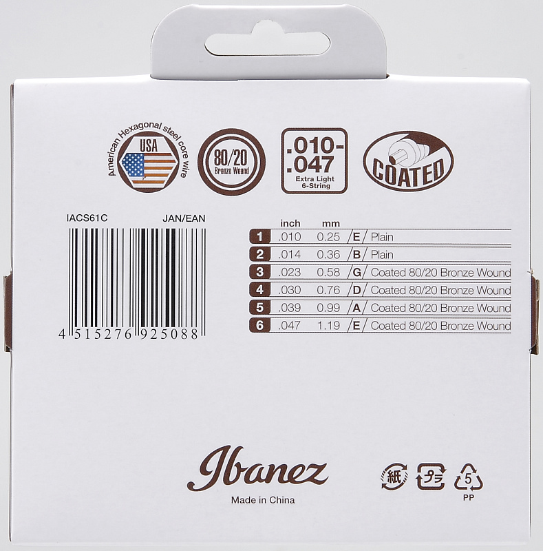 Фото Струны для акустической гитары IBANEZ IACS61C