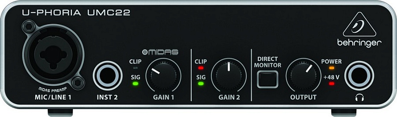 Фото USB аудио интерфейс BEHRINGER U-PHORIA UMC22